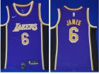 Nike Los Angeles Lakers #6 LeBron James Purple Swingman Basketball Jersey