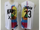 Jordan X Kaws #23 Michael Jordan White Basketball Jersey