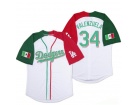 Los Angeles Dodgers #34 Fernando Valenzuela White Jersey