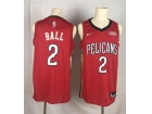 Nike New Orleans Pelicans #2 Lonzo Ball Red Swingman Jersey