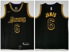 Nike Los Angeles Lakers #6 LeBron James Black City Swingman Basketball Jersey