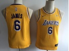 Nike Youth Los Angeles Lakers #6 LeBron James Yellow Swingman Basketball Jersey