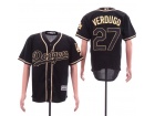 Los Angeles Dodgers #27 Alex Verdugo Black Gold Cool Base Jersey