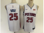 Nike Detroit Pistons #25 Derrick Rose White Basketball Jersey