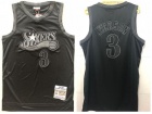 Philadelphia 76ers #3 Allen Iverson  All Black Throwback Jersey