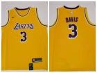 Nike Los Angeles Lakers #3 Anthony Davis Yellow Swingman Basketball Jersey