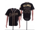 Los Angeles Dodgers #35 Cody Bellinger Black Gold Cool Base Jersey