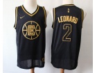 Nike Los Angeles Clippers #2 Kawhi Leonard Black Gold Jersey