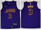 Nike Los Angeles Lakers #3 Anthony Davis Purple City Jersey