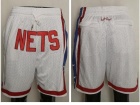 Brooklyn Nets White Throwback Shorts