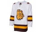 Custom Minnesota Duluth Bulldogs Tackle Twill College Hockey Jersey - White