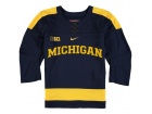 Custom Nike Navy Blue Michigan Wolverines Hockey Jersey