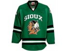 Custom North Dakota Tackle Twill College Hockey Jersey - Green