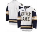 Custom Under Armour White Notre Dame Fighting Irish Replica College Hockey Jersey