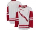 Custom Under Armour Wisconsin Badgers White Replica Hockey Jersey