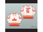 Custom 1975-76 WHA Francois Lacombe 6 Calgary Cowboys White Hockey Jersey