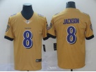 Baltimore Ravens #8 Lamar Jackson Gold Inverted Legend Limited Jersey