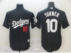 Los Angeles Dodgers #10 Justin Turner Black/White Cool Base Jersey