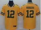 Green Bay Packers #12 Aaron Rodgers Yellow Inverted Legende Limited Jersey