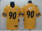 Pittsburgh Steelers #90 T.J. Watt Yellow Inverted Legende Limited Jersey