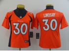 Woman Denver Broncos #30 Phillip Lindsay Orange Vapor Untouchable Limited Jersey