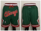 Chicago Bulls Green CHICAGO Throwback Basketball Short