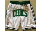 Boston Celtics White Throwback Basketball Shorts