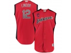 Custom Men's American League 12 Francisco Lindor Majestic Red 2019 MLB All-Star Game Jersey