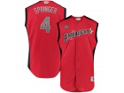 Custom Men's American League 4 George Springer Majestic Red 2019 MLB All-Star Game Jersey