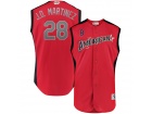 Custom Men's American League 28 J.D. Martinez Majestic Red 2019 MLB All-Star Game Jersey