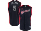 Custom Men's National League 5 Freddie Freeman Majestic Navy Blue 2019 MLB All-Star Game Jersey