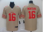 San Francisco 49ers #16 Joe Montana Yellow Inverted Legend Limited Jersey