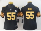 Woman Pittsburgh Steelers #55 Devin Bush Black Color Rush Limited Jersey