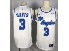 Nike Los Angeles Lakers #3 Anthony Davis White Throwback Jersey