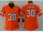 Woman Denver Broncos #30 Phillip Lindsay Orange Color Rush Limited Jersey