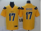 Los Angeles Chargers #17 Philip Rivers Gold Inverted Vapor Untouchable Limited Jersey