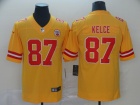 Kansas City Chiefs #87 Travis Kelce Yellow Inverted Legend Limited Jersey