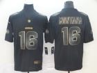 San Francisco 49ers #16 Joe Montana Black Golden Vapor Limited Jersey