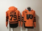 Philadelphia Flyers #79 Carter Hart Orange Staduim Hockey Hoodies