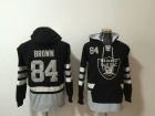 Oakland Raiders #84 Antonio Brown Black Football Hoodies