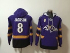 Baltimore Ravens #8 Lamar Jackson Purple Football Hoodies