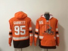 Cleveland Browns #95 Myles Garrett Orange Football Hoodies