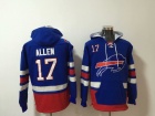 Buffalo Bills #17 Josh Allen Blue Football Hoodies