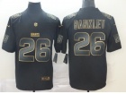 New York Giants #26 Saquon Barkley Black Golden Vapor Limited Jersey