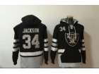 Oakland Raiders #34 Bo Jackson Black Football Hoodies