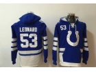 Indianapolis Colts #53 Darius Leonard Blue Football Hoodies