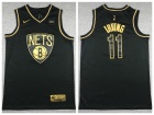 Nike Brooklyn Nets #11 Kyrie Irving Black Golden Basketball Jersey