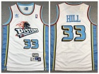 Detroit Pistons #33 Grant Hill White/Blue Throwback Jersey