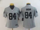 Woman Oakland Raiders 84 Antonio Brown Gray Inverted Vapor Limited Jersey