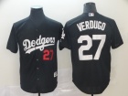 Los Angeles Dodgers #27 Alex Verdugo Black/White Cool Base Jersey